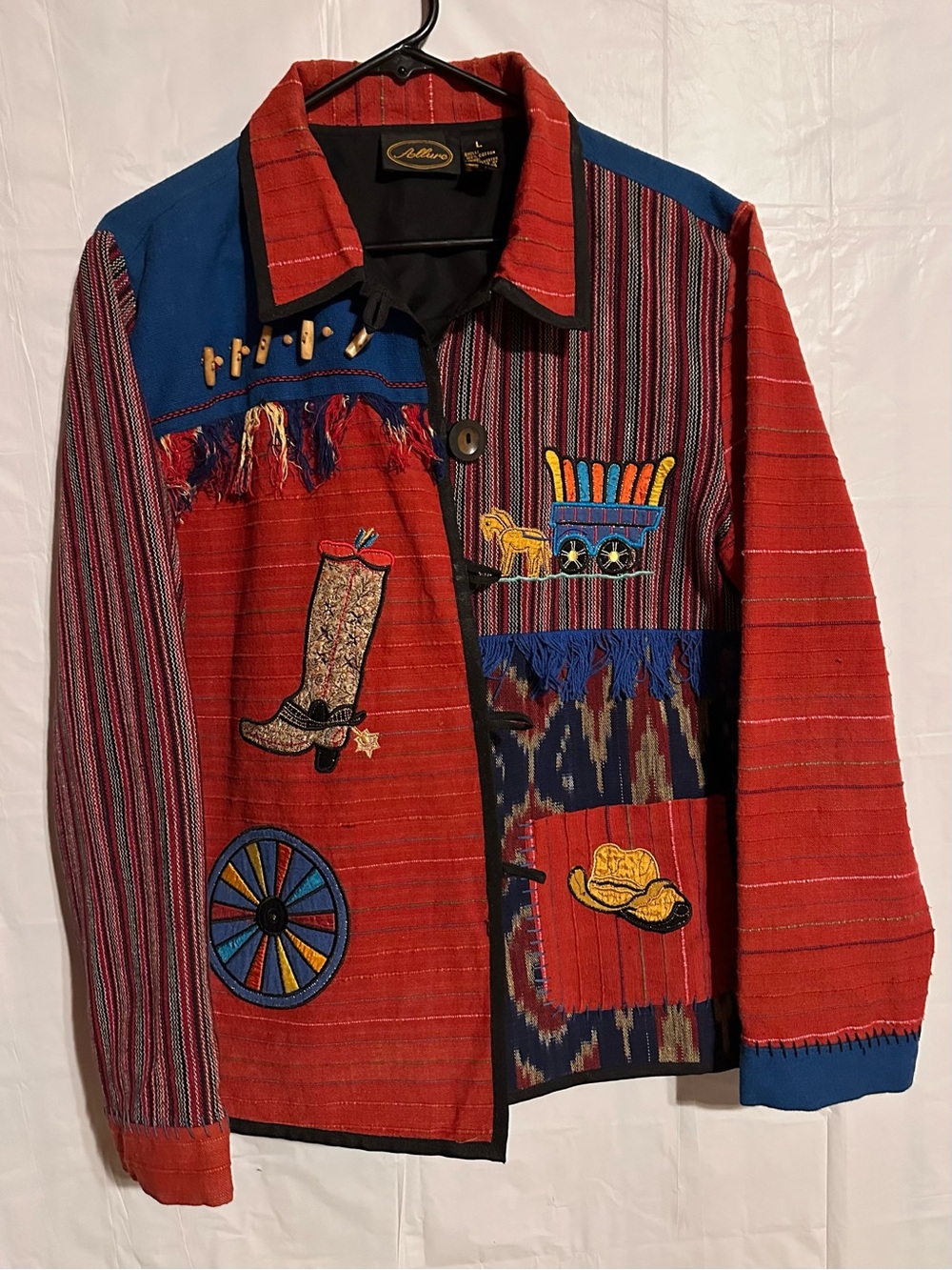 Boho Western Red Patchwork Woman’s Jacket